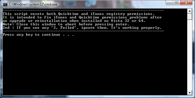 Command Shell Running Reset.cmd