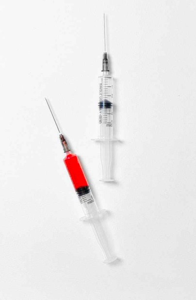 syringes on white background